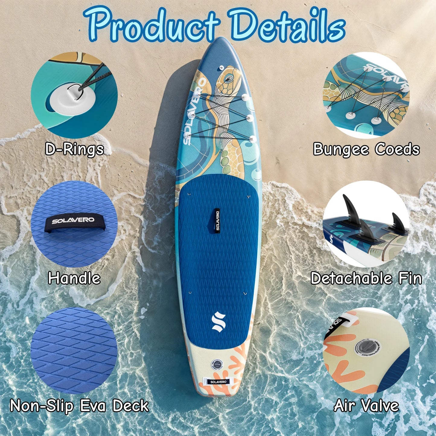 Inflatable Stand Up Paddle Board Non Slip EVA Deck With Premium Accessories