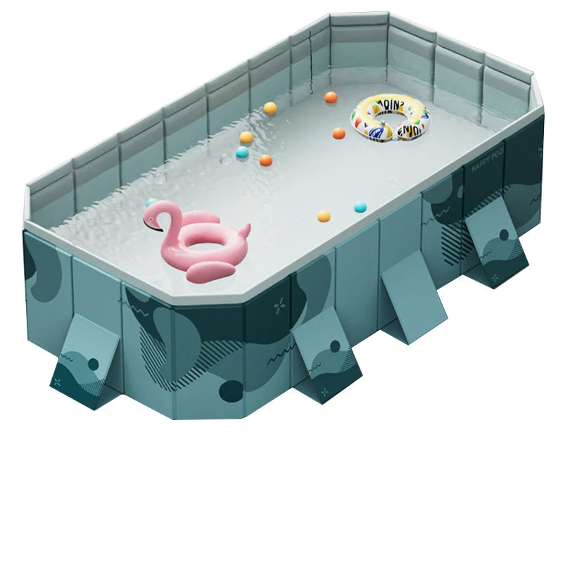 Foldable Family Pool Inflation Free PVC Durable Outdoor Backyard