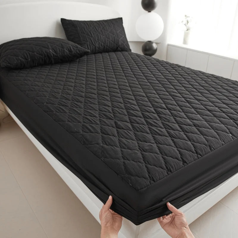 Waterproof Quilted Mattress Protector Anti Dust Mite Air Permeable