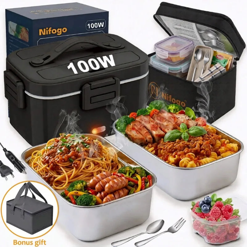 Premium Electric Heated Lunch Box With Stainless Steel Interior