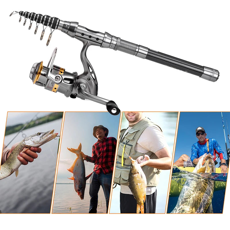 Telescopic Fishing Rod And Reel Kit With Lures And Accessories