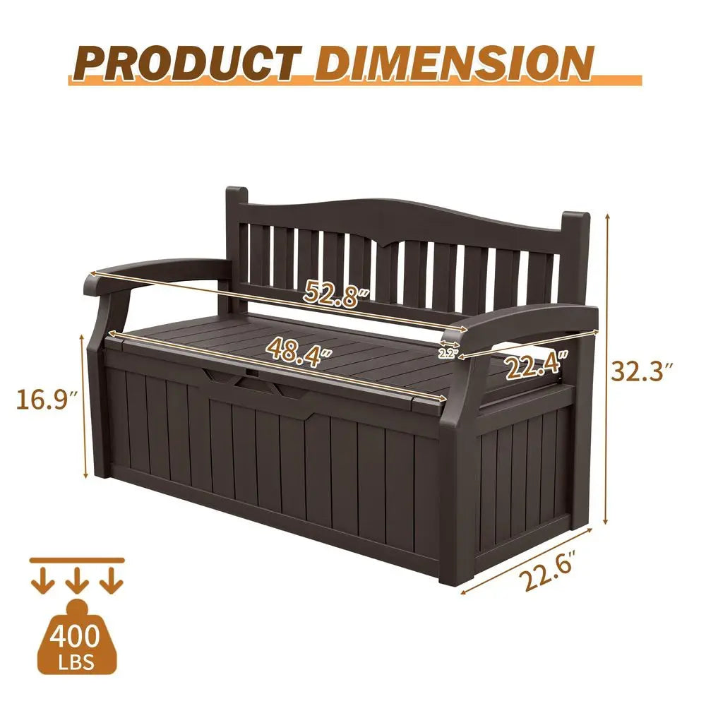 Lockable Storage Bench Deck Box For Patio Furniture Outdoor