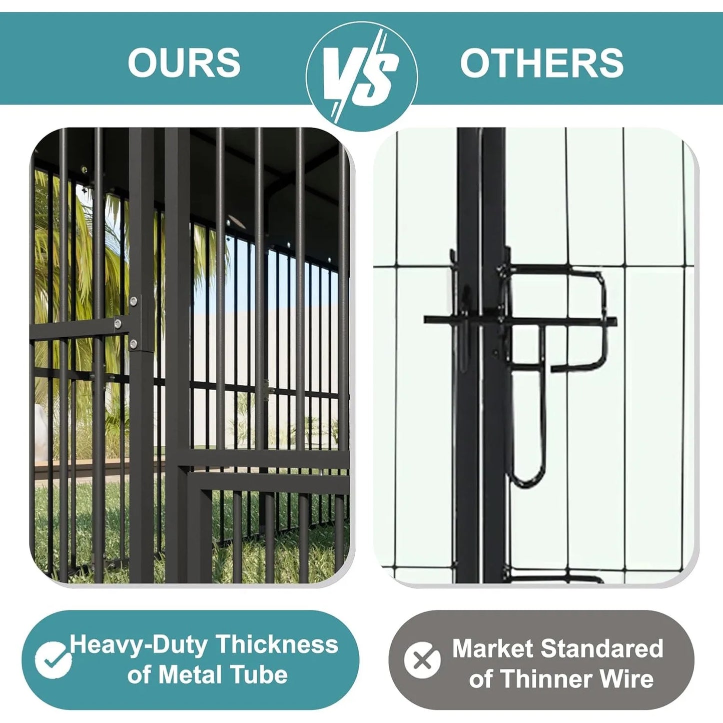 XIUWO Heavy Duty Outdoor Dog Kennel With Triple Locks