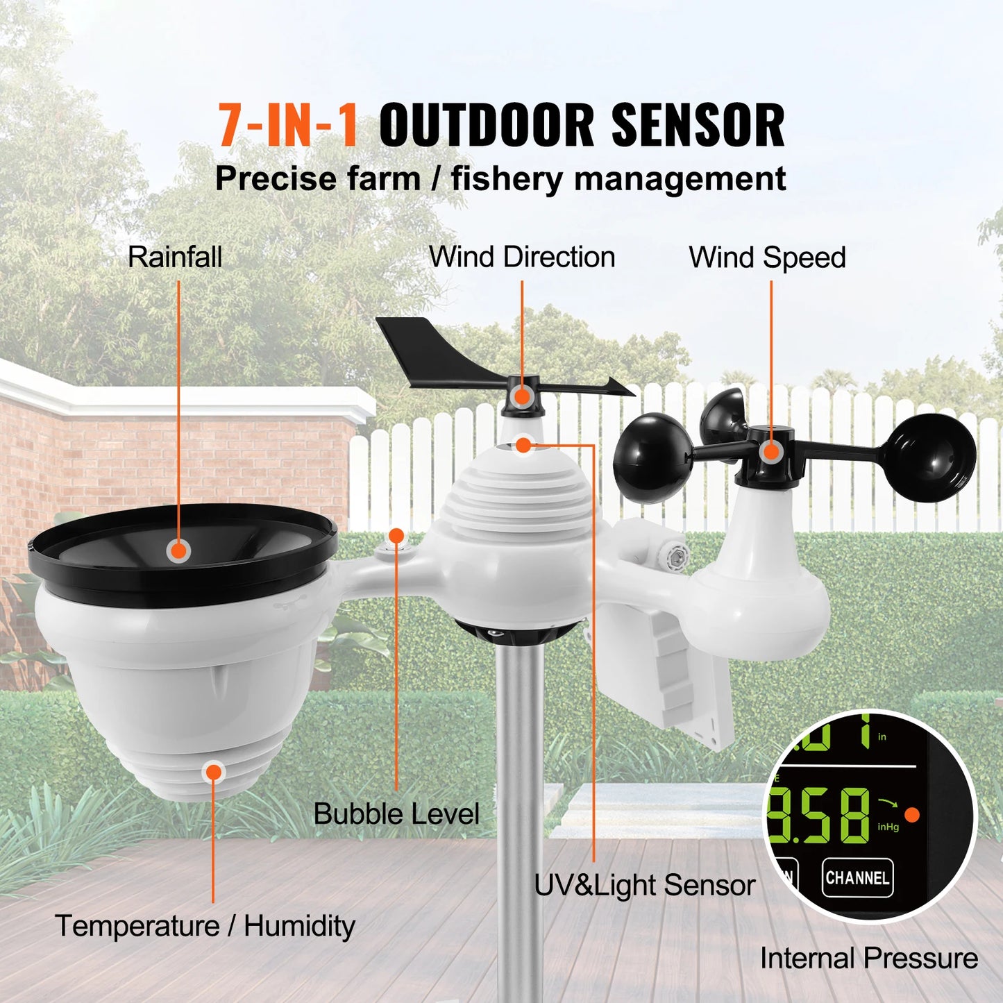 SucceBuy 7-in-1 Wi-Fi Weather Station With Outdoor Sensor