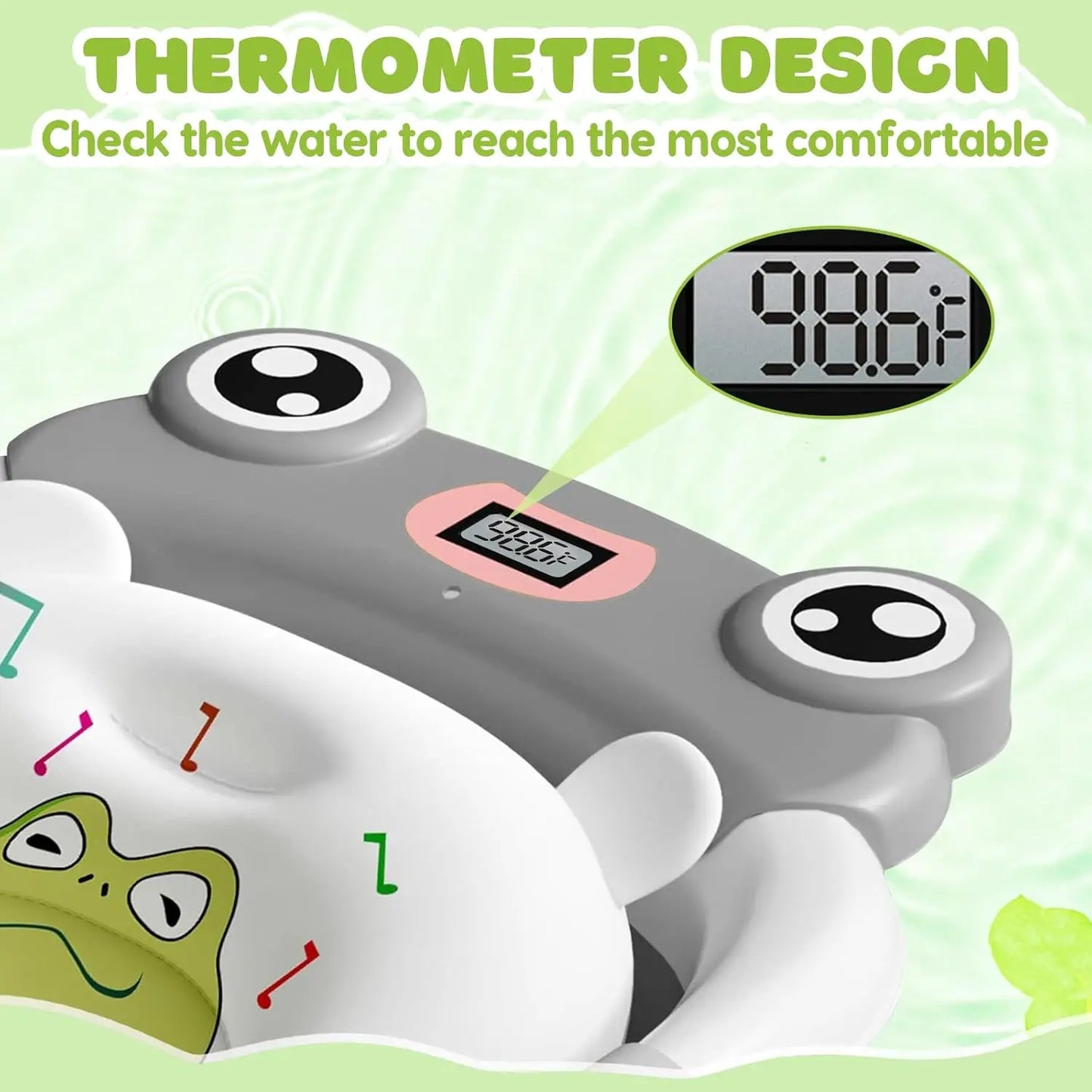 Baby Bath Tub With Cushion Thermometer Foldable Design