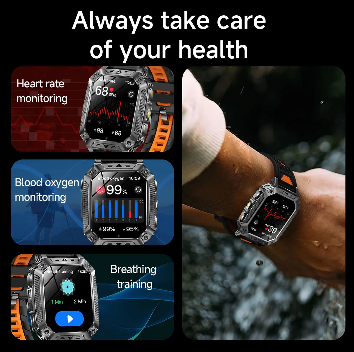 GPS Smart Watch AMOLED 1400mAh Waterproof Fitness Tracker Bluetooth Call