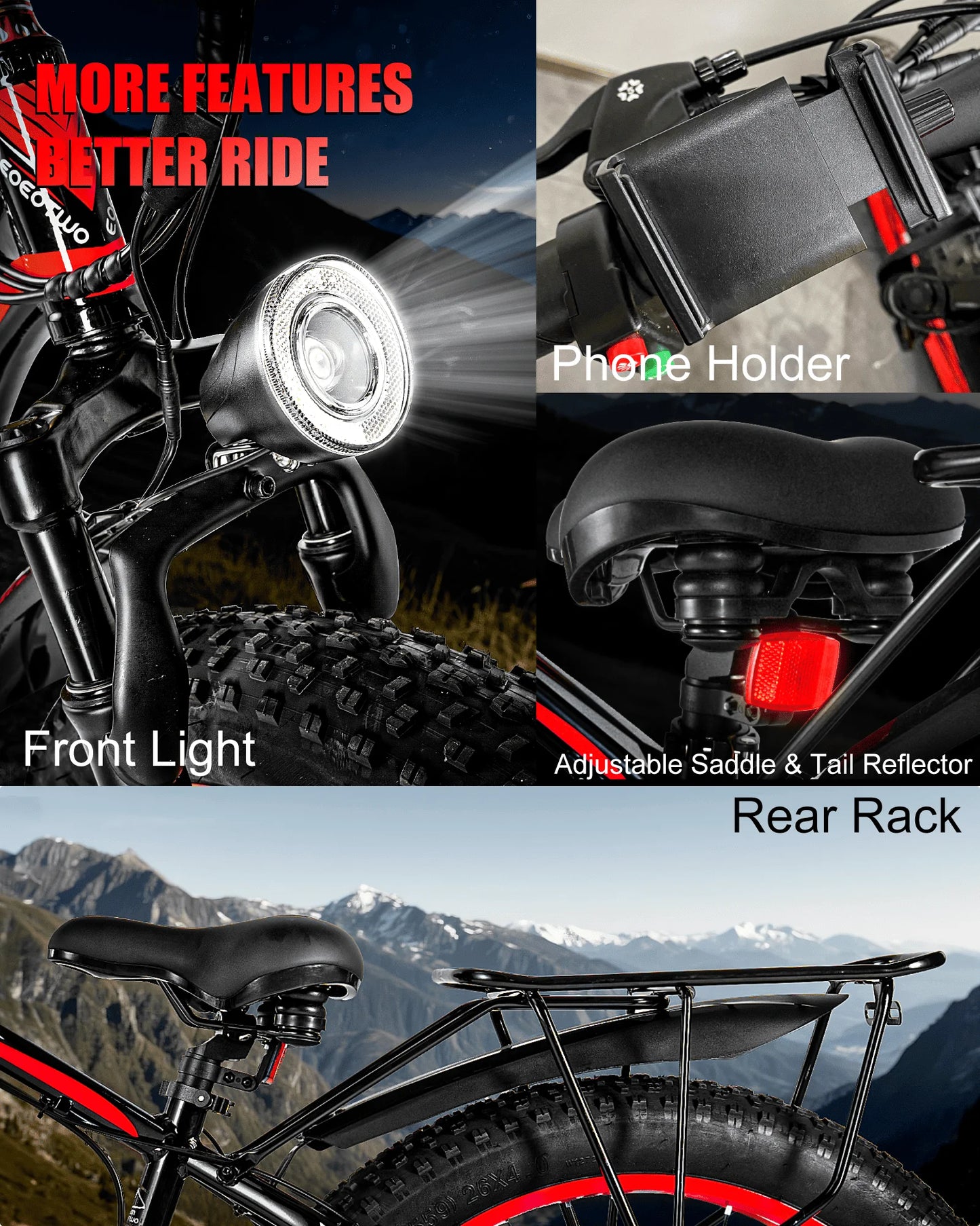 EOEOTWO 1500W Fat Tire Electric Bike For Adults All Terrain