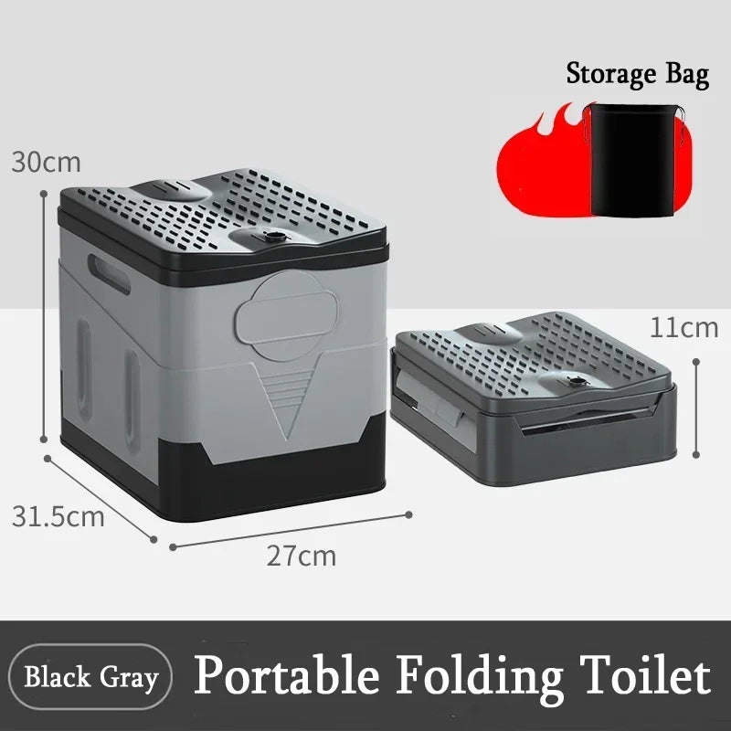 Outdoor Folding Portable Toilet For Camping And Travel Reusable