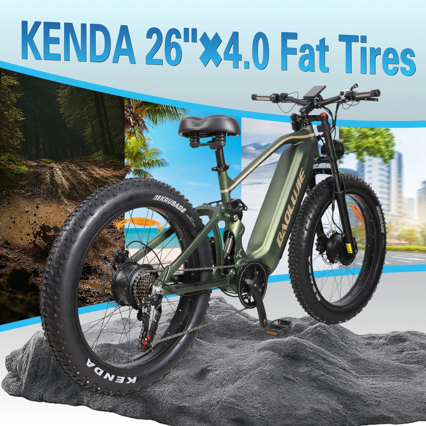 Baolujie P2 Electric Bike Motor 3000W With 52V Battery