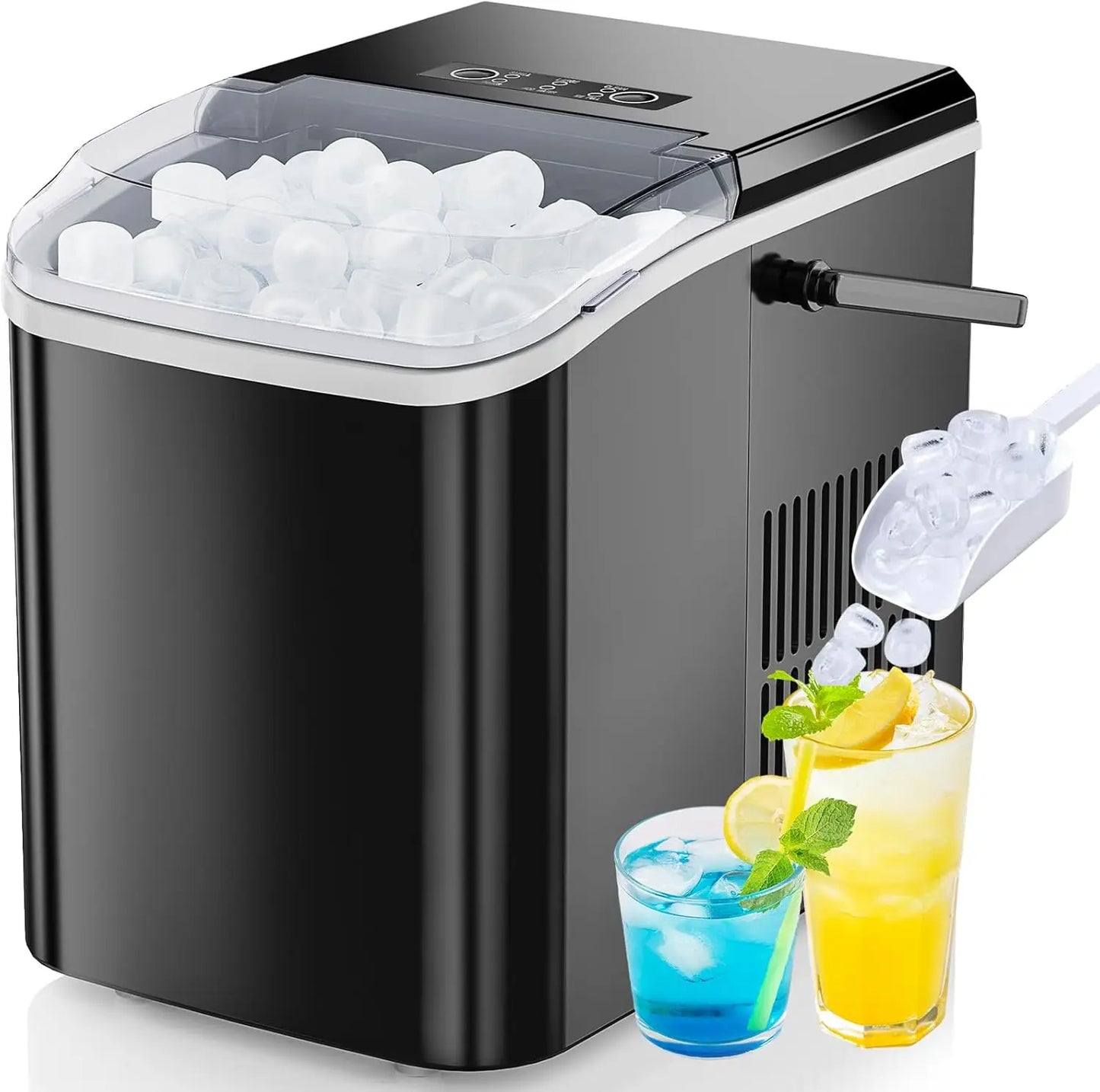 Portable Countertop Ice Maker With Fast Ice And Self Cleaning