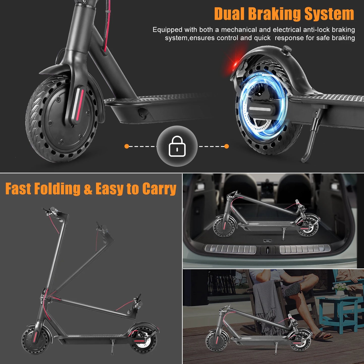 AILIFE Electric Scooter 350W A8 Mini Foldable Waterproof