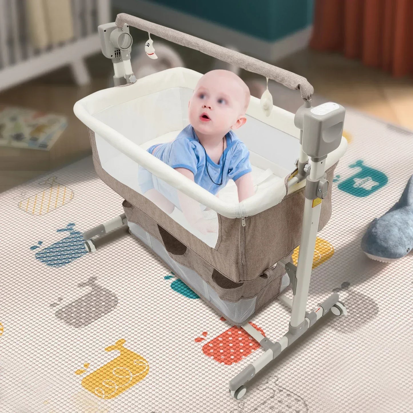 Smart Electric Baby Bassinet Bedside Sleeper With Music Automatic Cradle