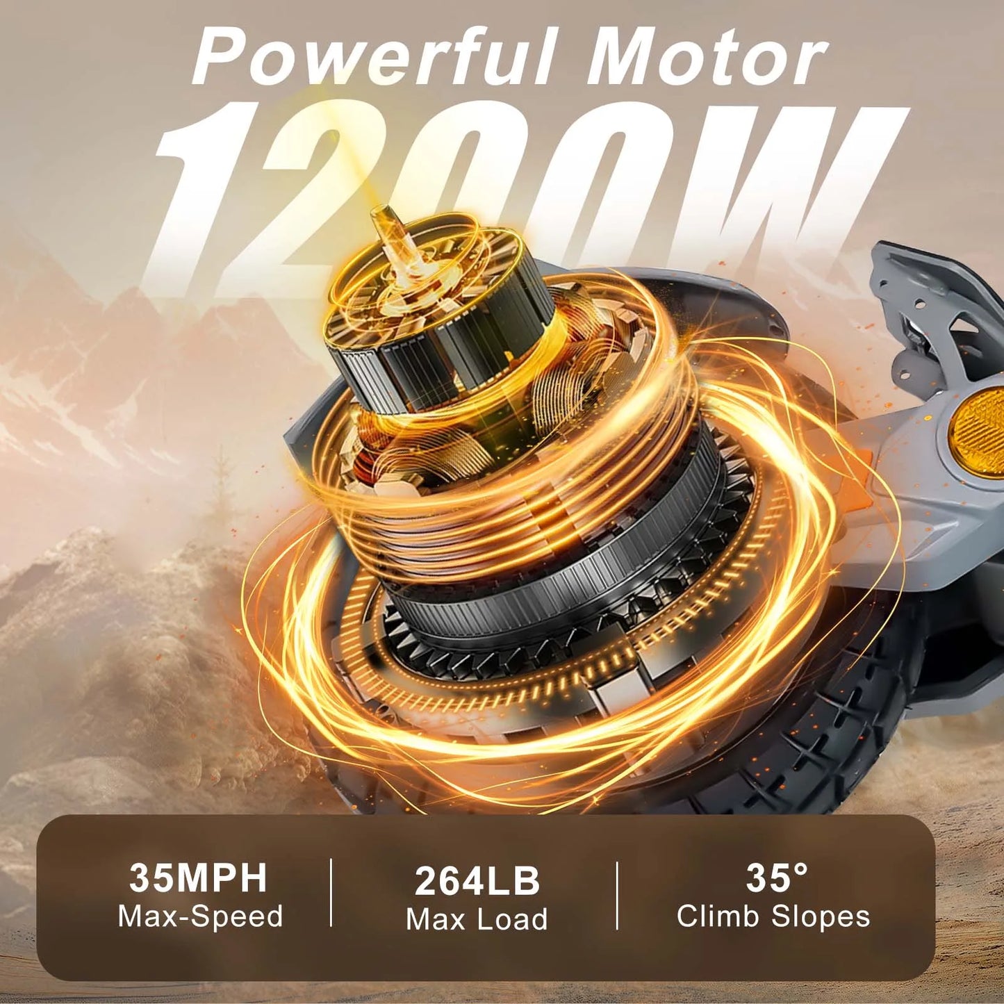 BIkydom Electric Scooter 1200W 48V Top Speed 35MPH Premium
