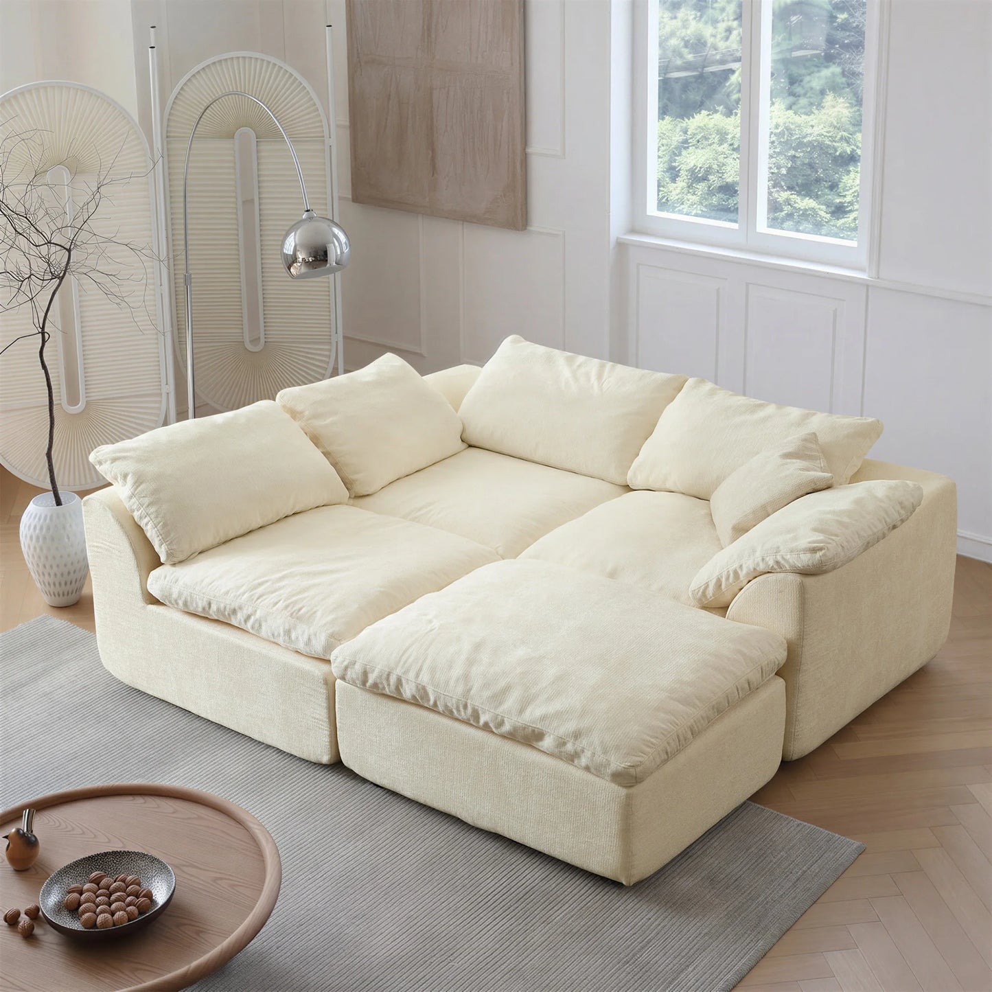 Yeflixvrau Modern L Shaped Sectional Sofa With Removable Cushions