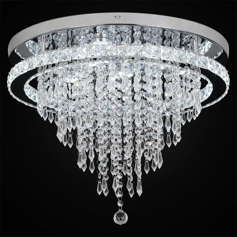 GreeLustr Modern Minimalist Dimmable LED Crystal Chandelier With Remote
