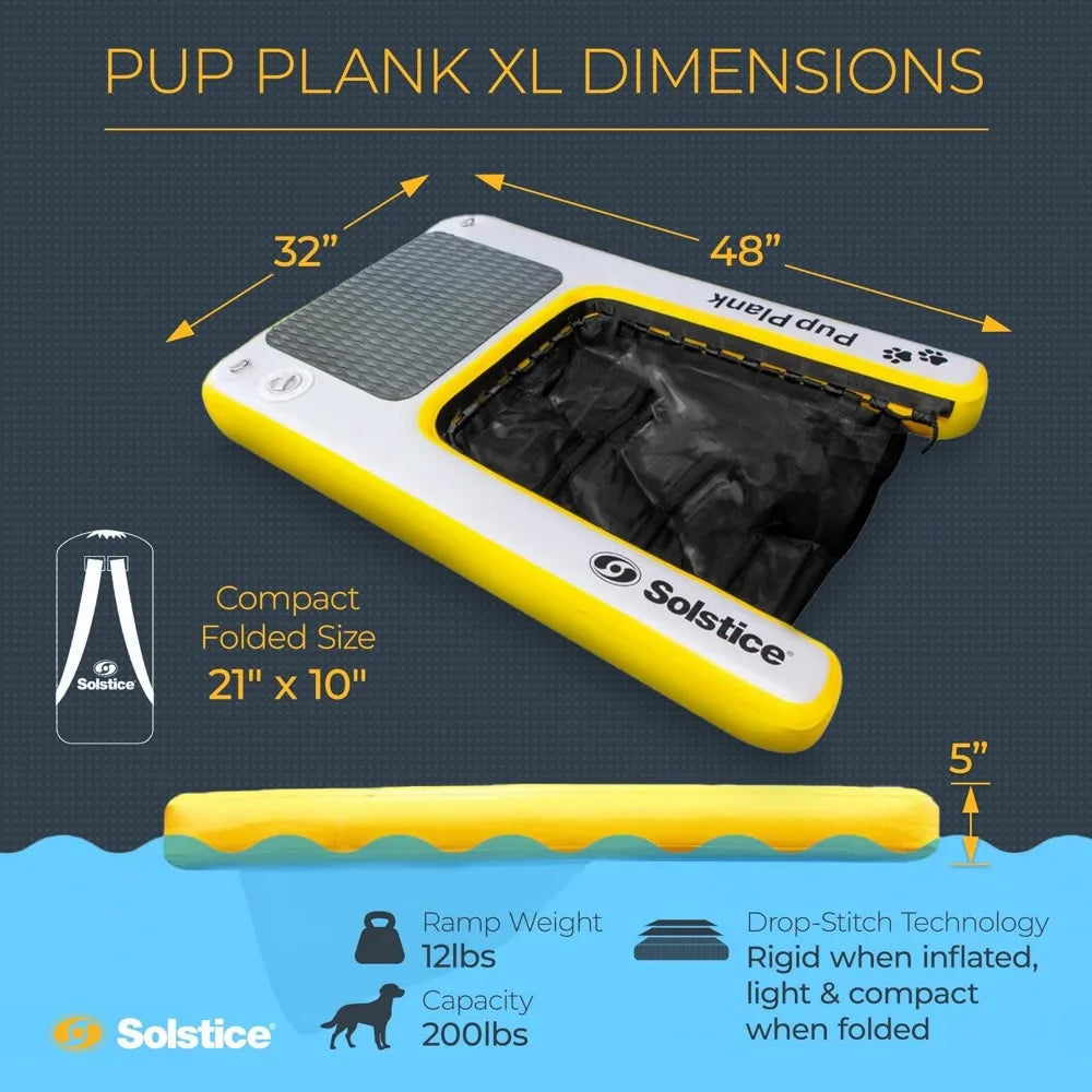 Solstice Inflatable Pup Plank Water Ramp for Boats and Docks