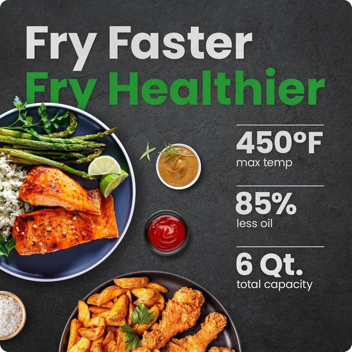 Dual Basket Air Fryer Oven With Independent Baskets