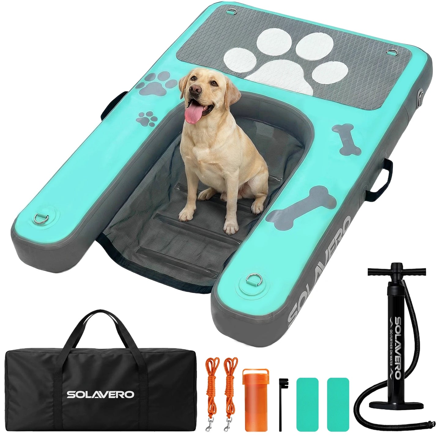 Inflatable Dog Water Ramp With Pump And Carry Bag Set
