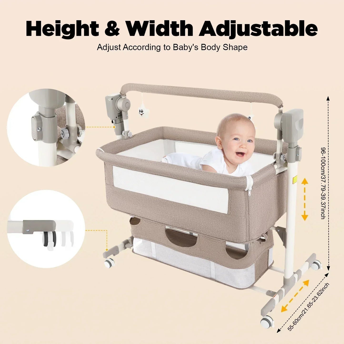 Smart Electric Baby Bassinet Bedside Sleeper With Music Automatic Cradle