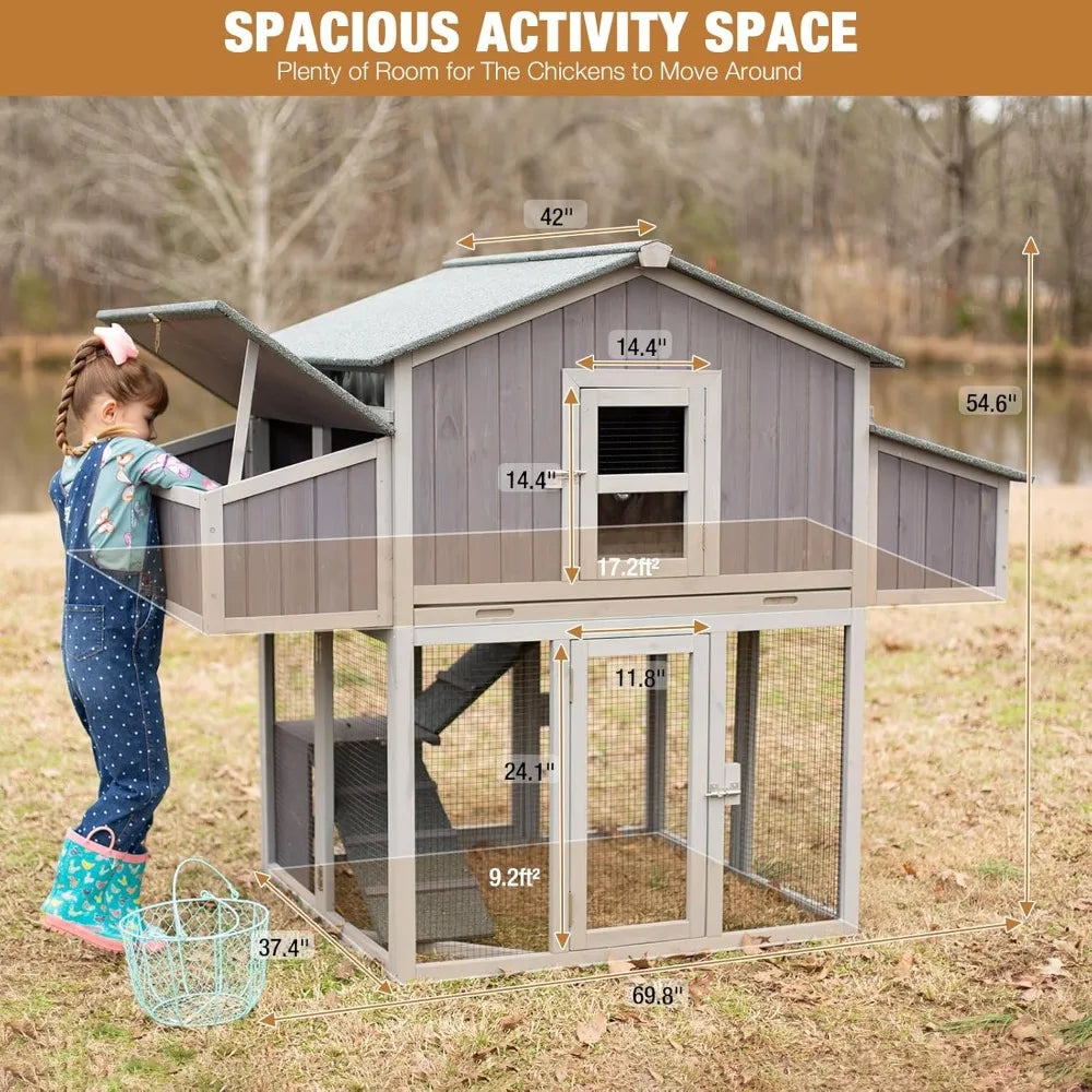 Foldable Outdoor Chicken Coop For 6-8 Chickens Weather Resistant