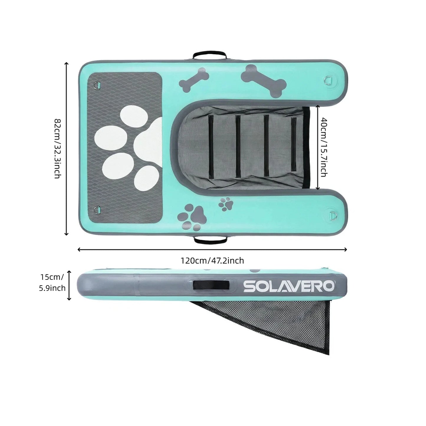 Inflatable Dog Water Ramp With Pump And Carry Bag Set