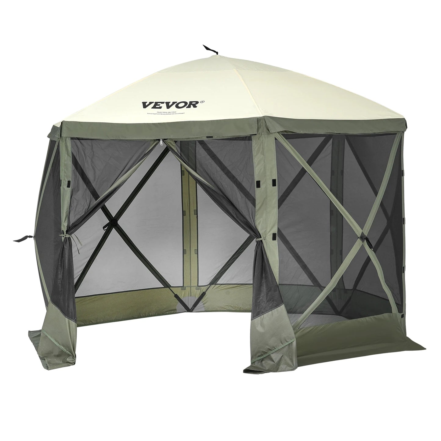 NONECN Pavillon Pop-Up Zelt mit Netzfenstern und Windschutz
