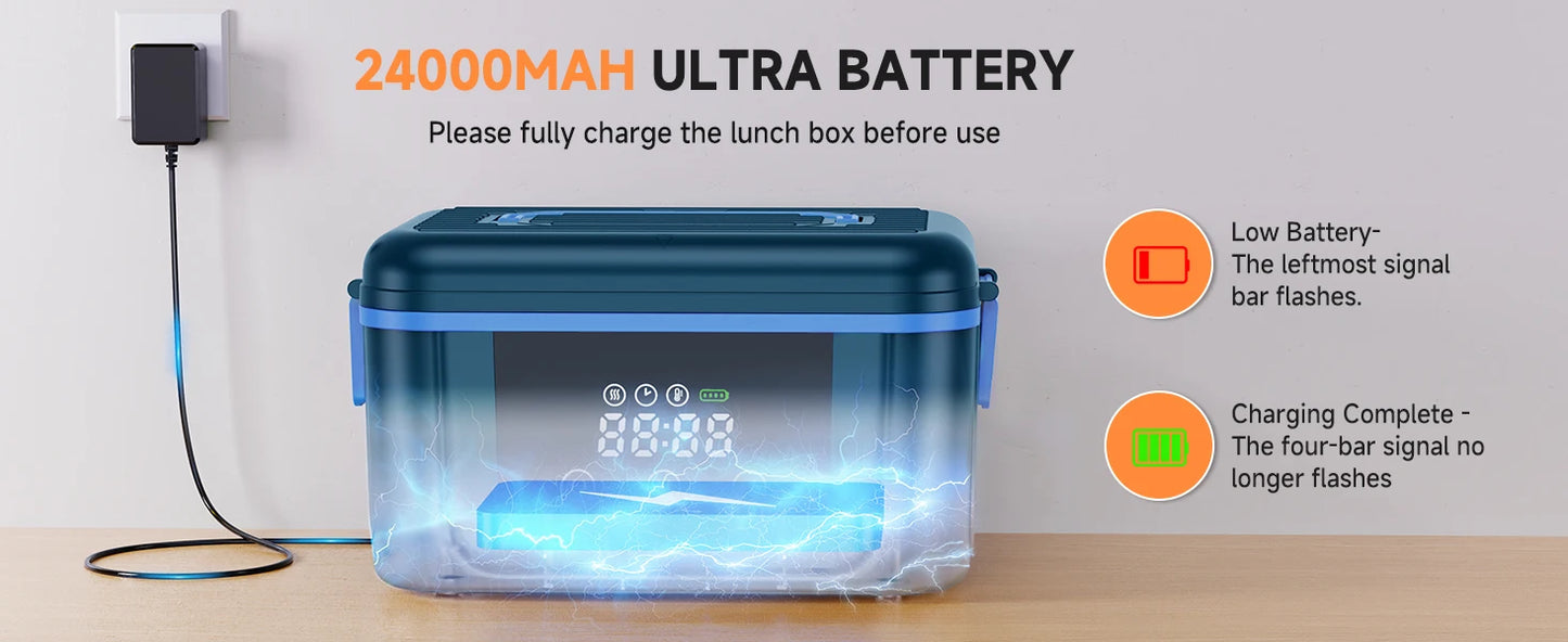 Cordless Electric Heated Lunch Box For On The Go Meals