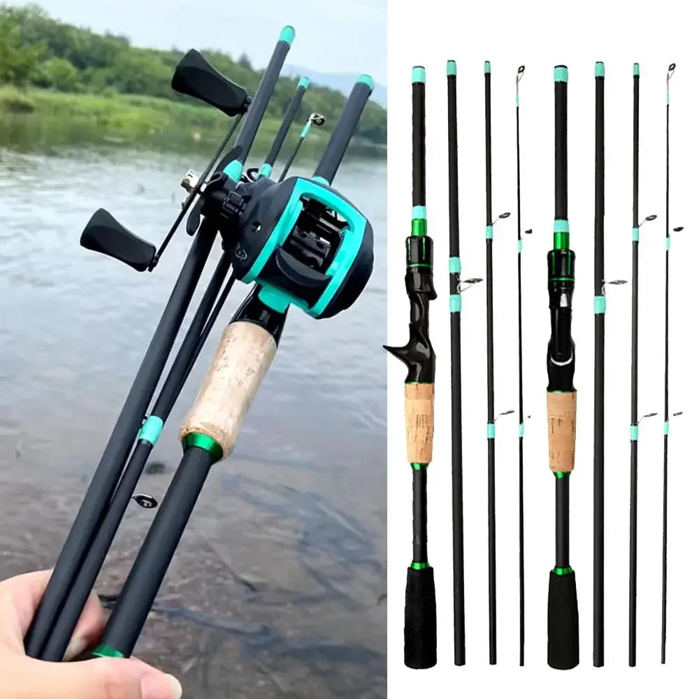 Ultralight Portable Baitcasting Fishing Rod And Reel Set