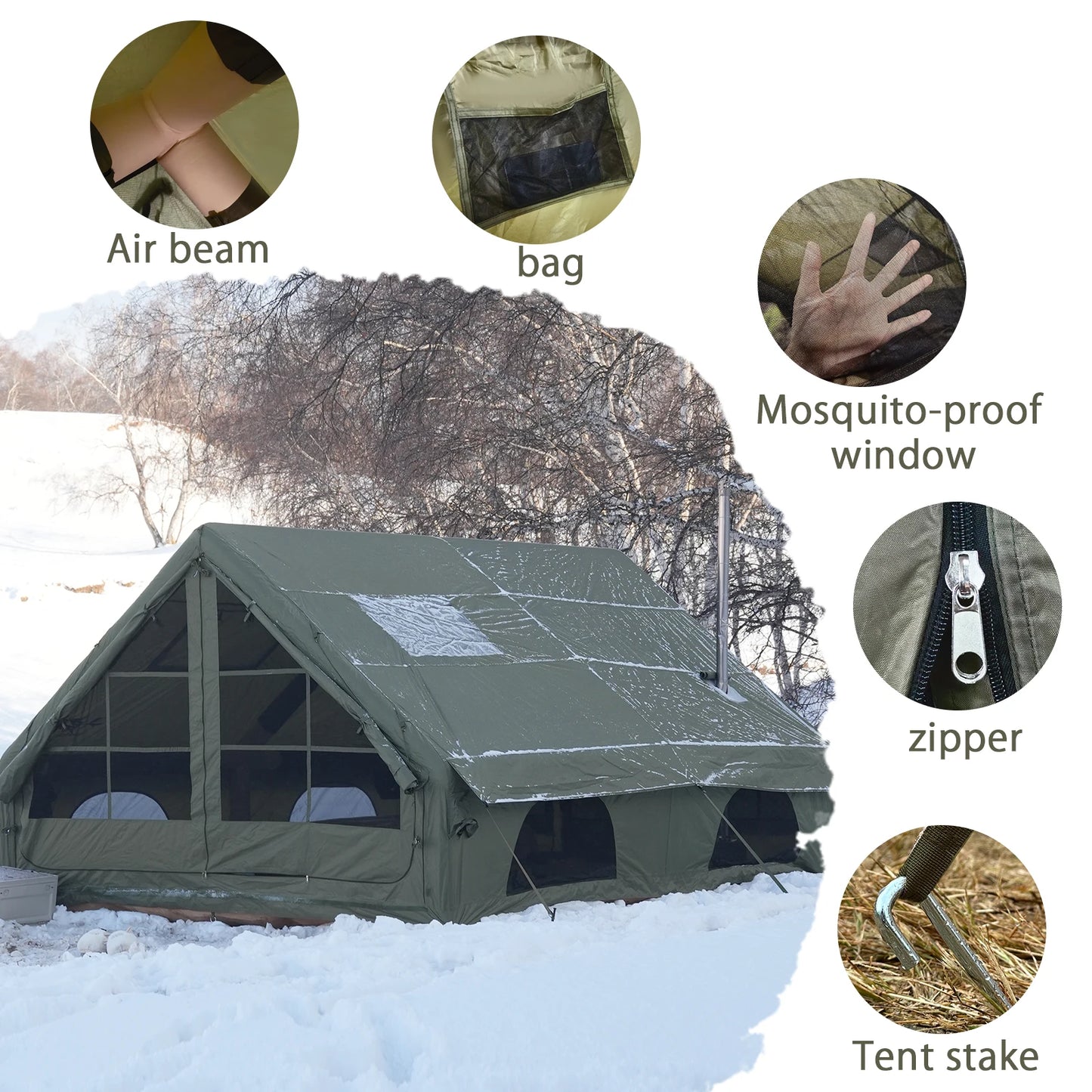 Inflatable Quick Setup Camping Tent Waterproof Family Portable Air Tent