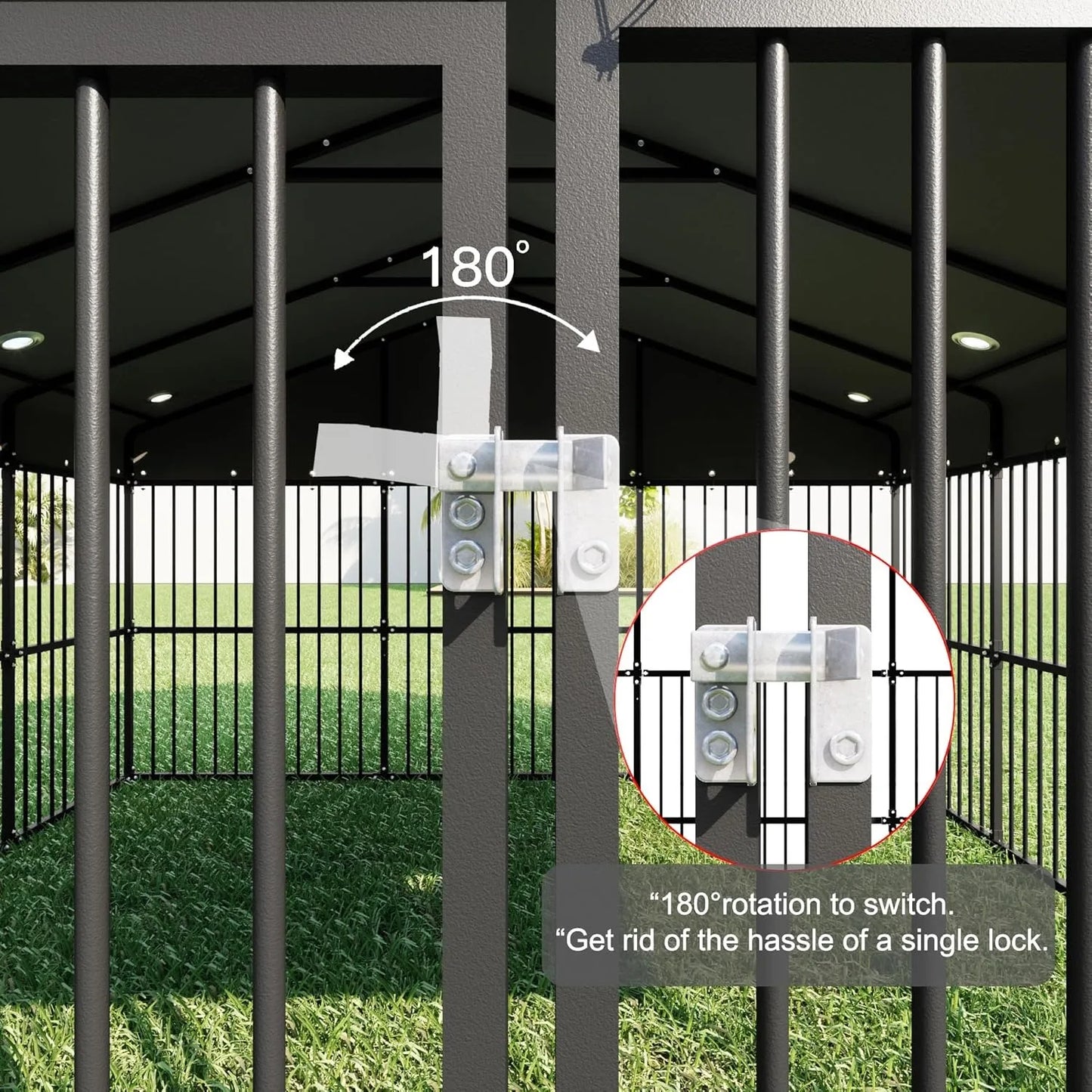 XIUWO Heavy Duty Outdoor Dog Kennel With Triple Locks