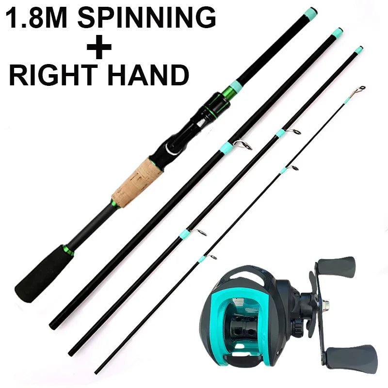 Ultralight Portable Baitcasting Fishing Rod And Reel Set