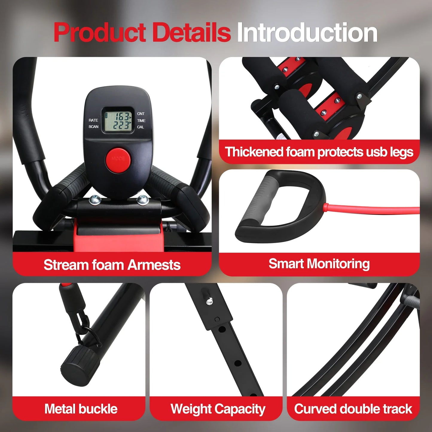 Abdominal Trainer Ab Machine Core Workout Equipment Foldable Home Gym