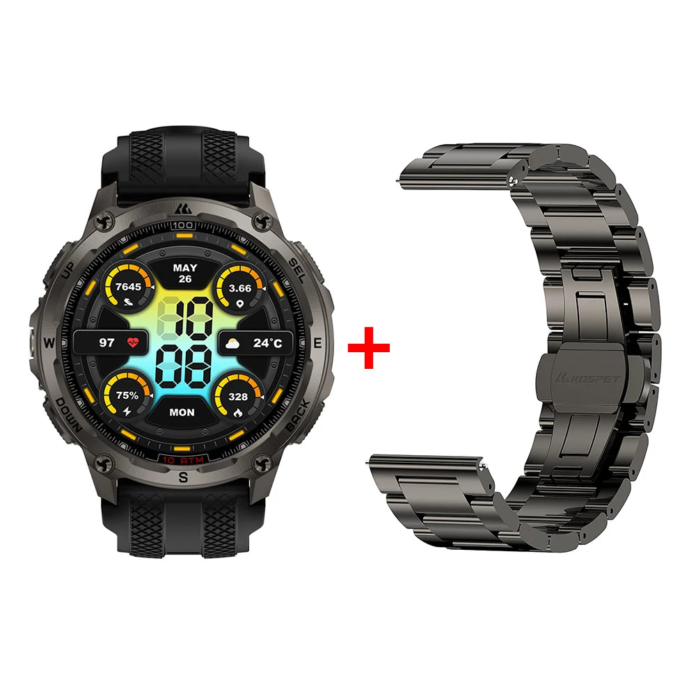 KOSPET Tank T4 Smartwatch For Men GPS Offline Maps 10ATM