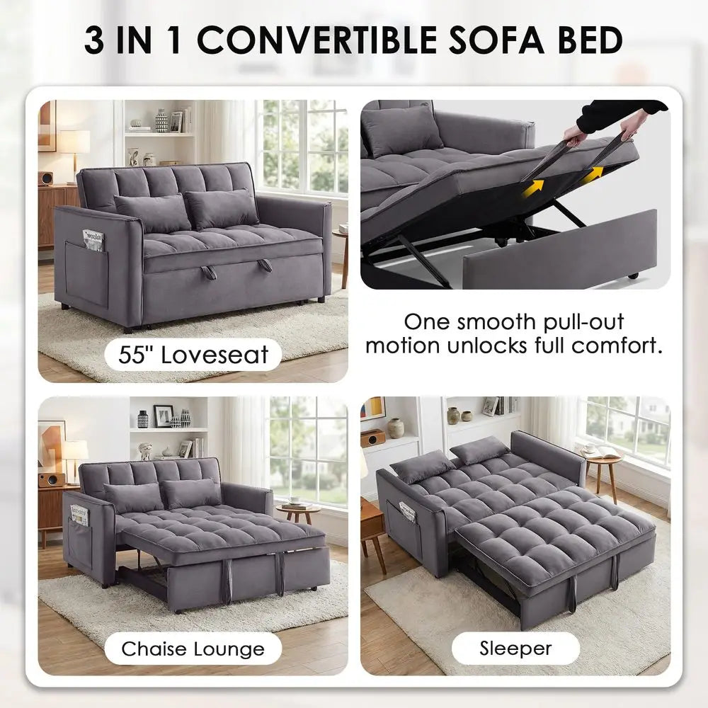 Convertible Sleeper Sofa Bed With Pullout Couches And Loveseat