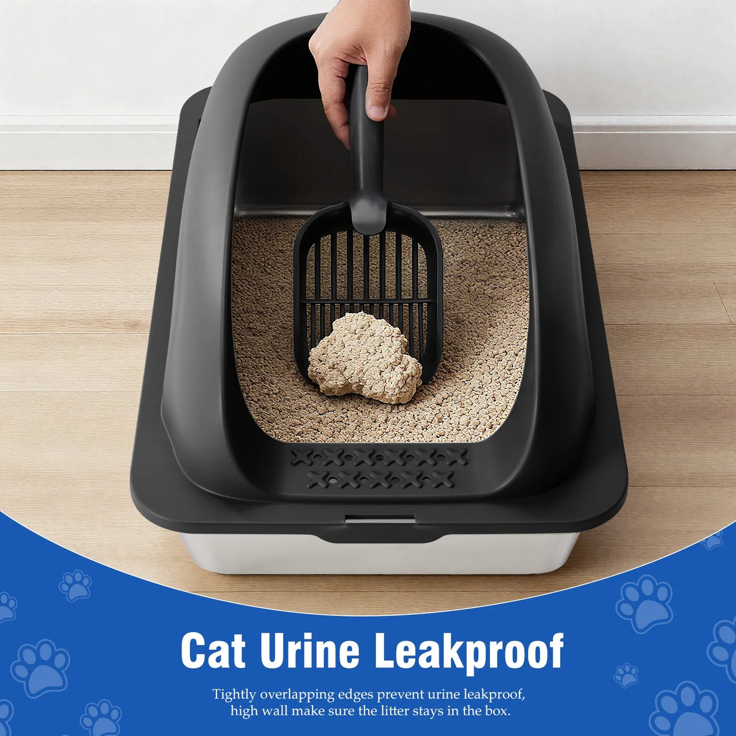 Stainless Steel Cat Litter Box With Lid Scoop Included