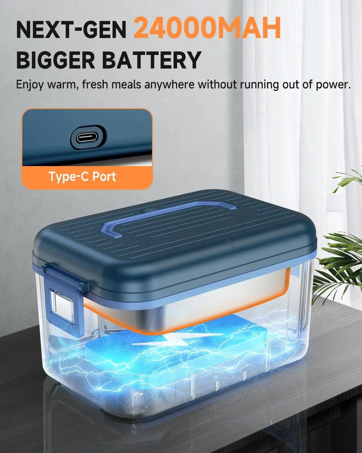Cordless Electric Heated Lunch Box For On The Go Meals