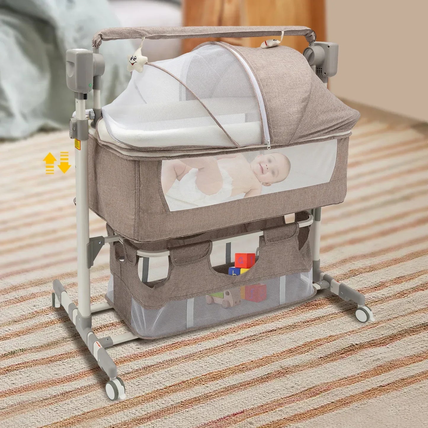Smart Electric Baby Bassinet Bedside Sleeper With Music Automatic Cradle