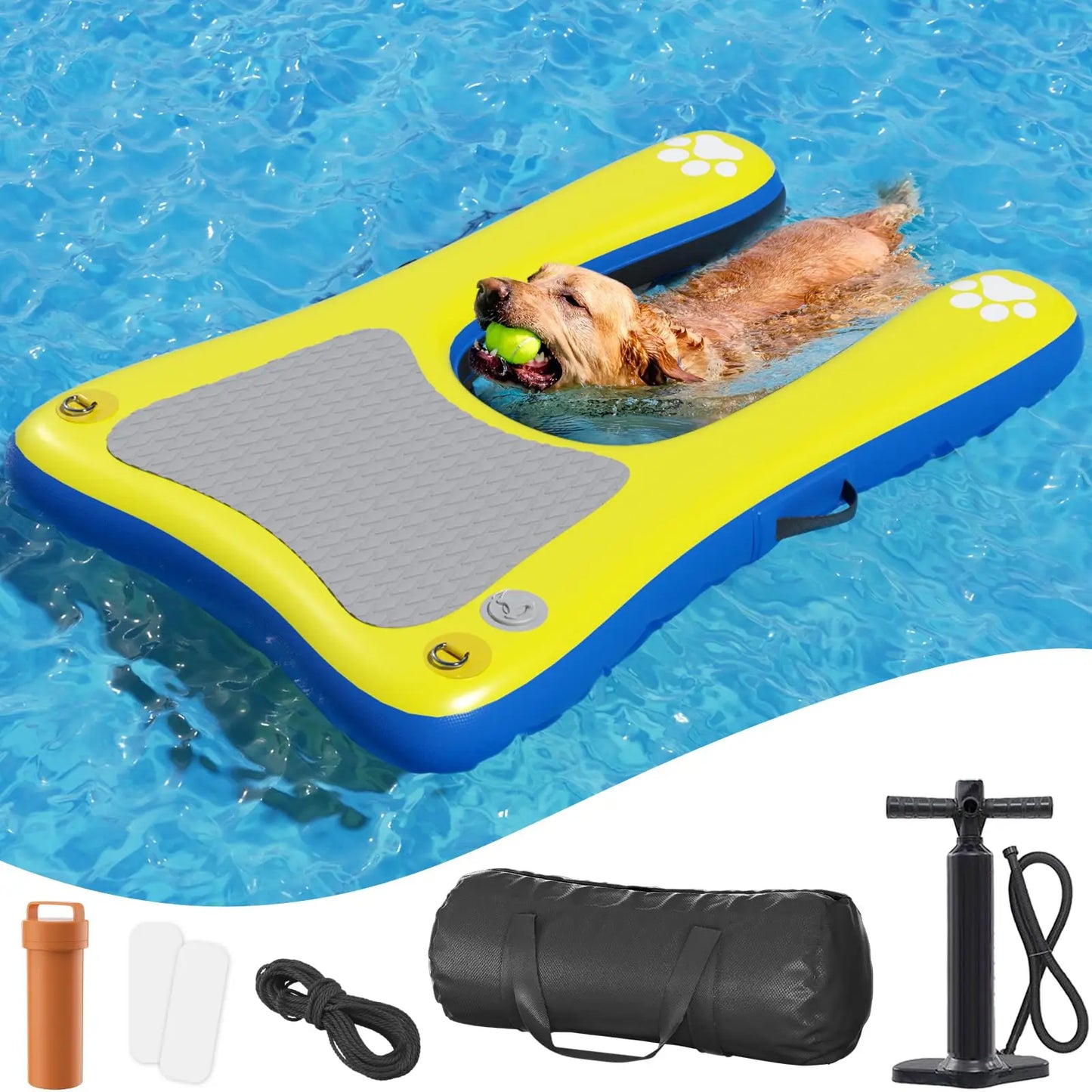 Inflatable Dog Boat Ramp Dock With Anti Slip EVA Foam