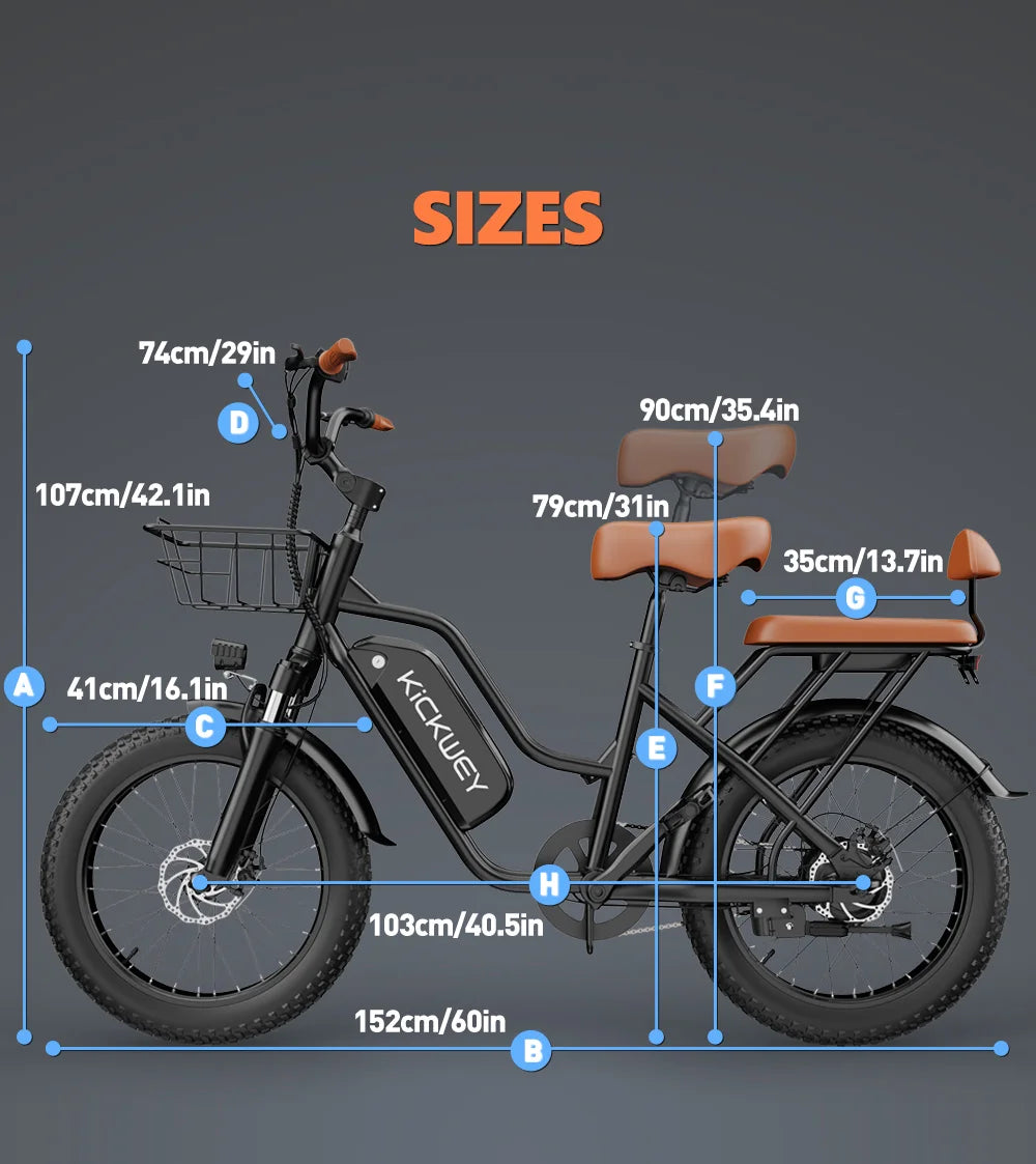 Kickwey Electric Mountain Bike 1500W Peak Removable Battery