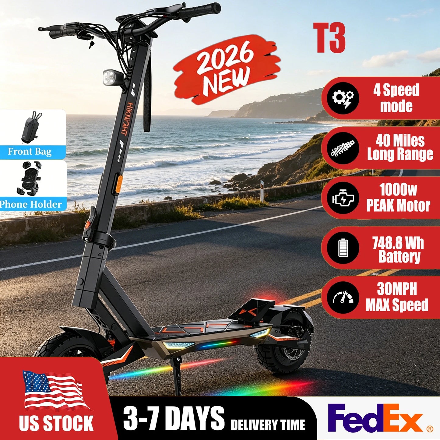 FENGQS ONECNA T2 1200W Dual-Motor Foldable Electric Scooter