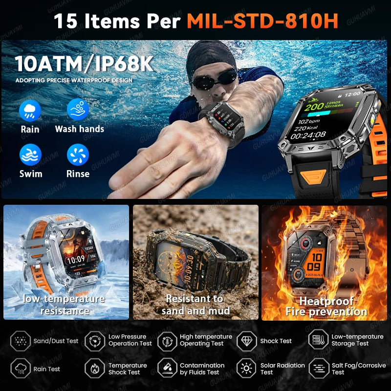 GPS Smart Watch AMOLED 1400mAh Waterproof Fitness Tracker Bluetooth Call