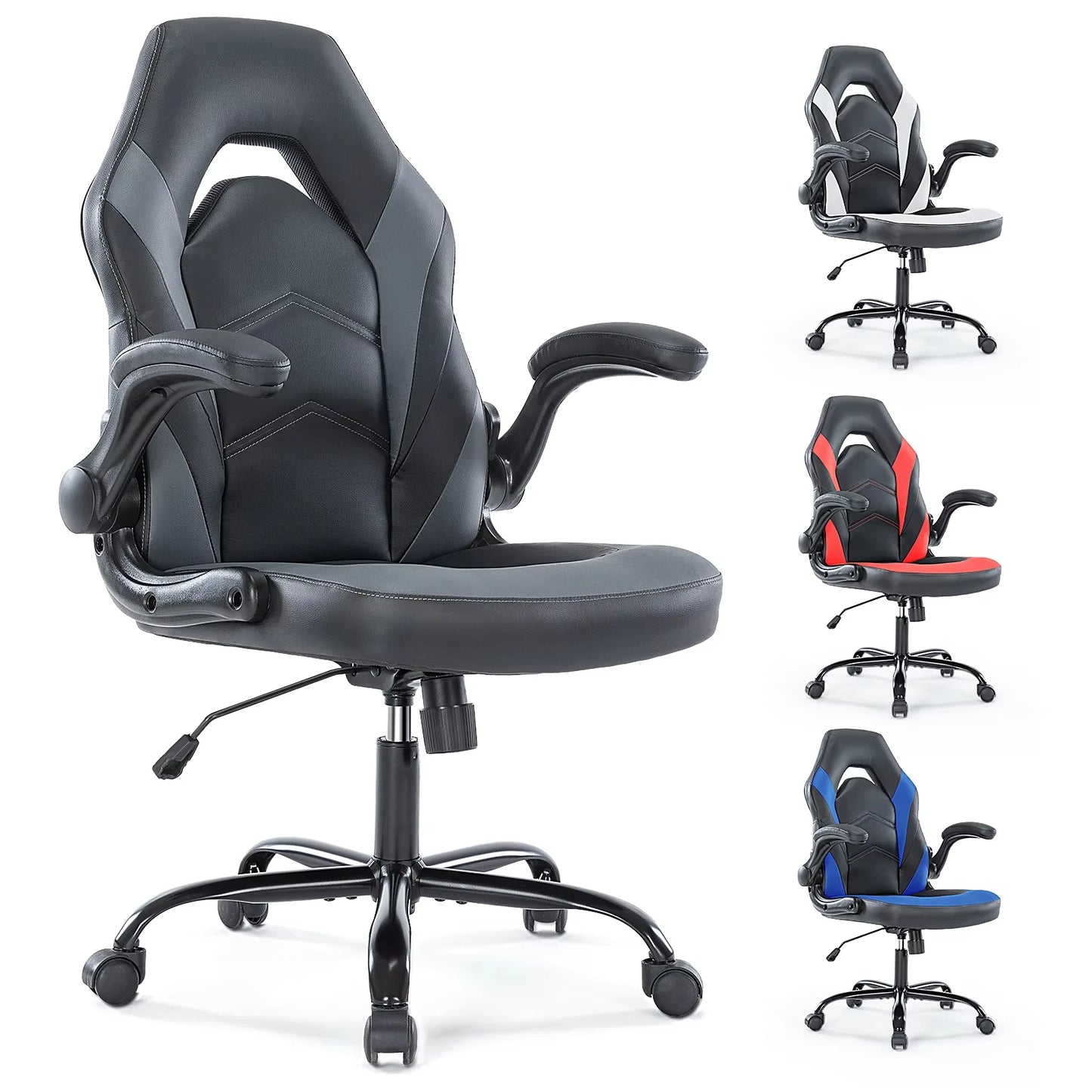 JHK Ergonomic Office Gaming Chair Adjustable PU Leather Racing Chair