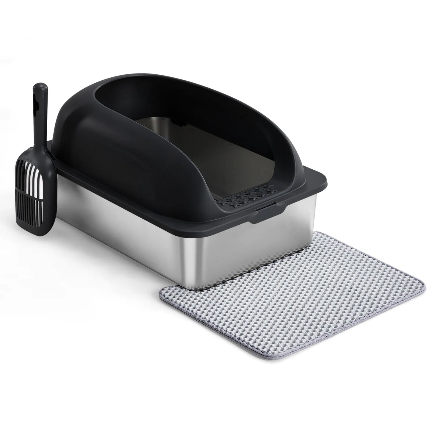 Stainless Steel Cat Litter Box With Lid Scoop Included