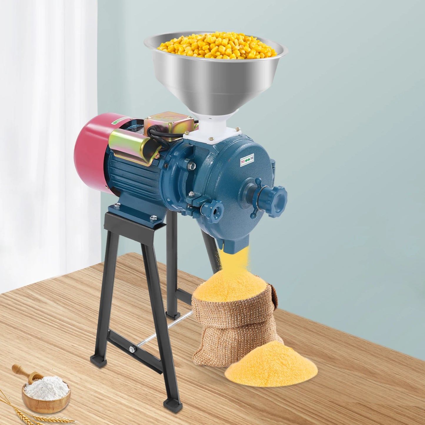 Bymaocar 2200W Electric Grain Grinder Commercial Mill 60 Mesh