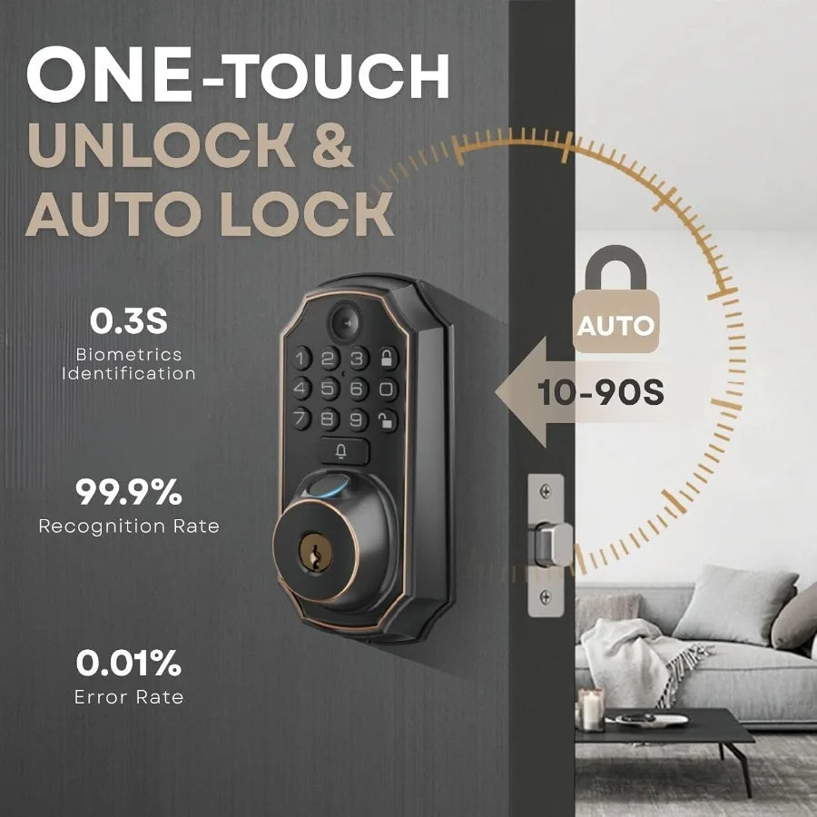 SHXI Keyless Entry Door Lock With Camera And Fingerprint
