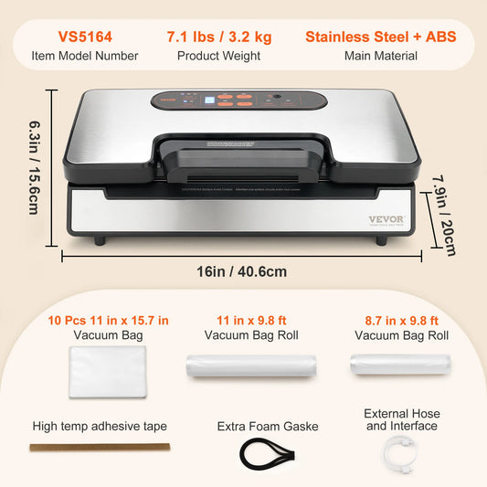 SucceBuy Automatic Vacuum Sealer Machine With Bag Roll Storage