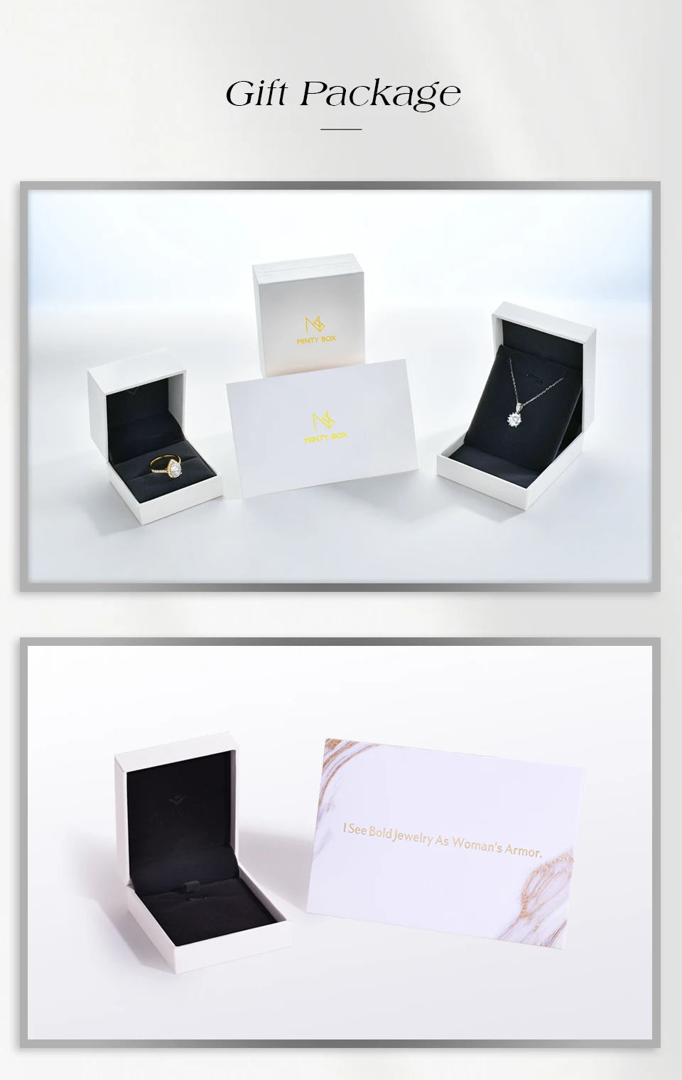 Minty Box Pear Cut Moissanite Halo Ring 18K Gold Plated Engagement
