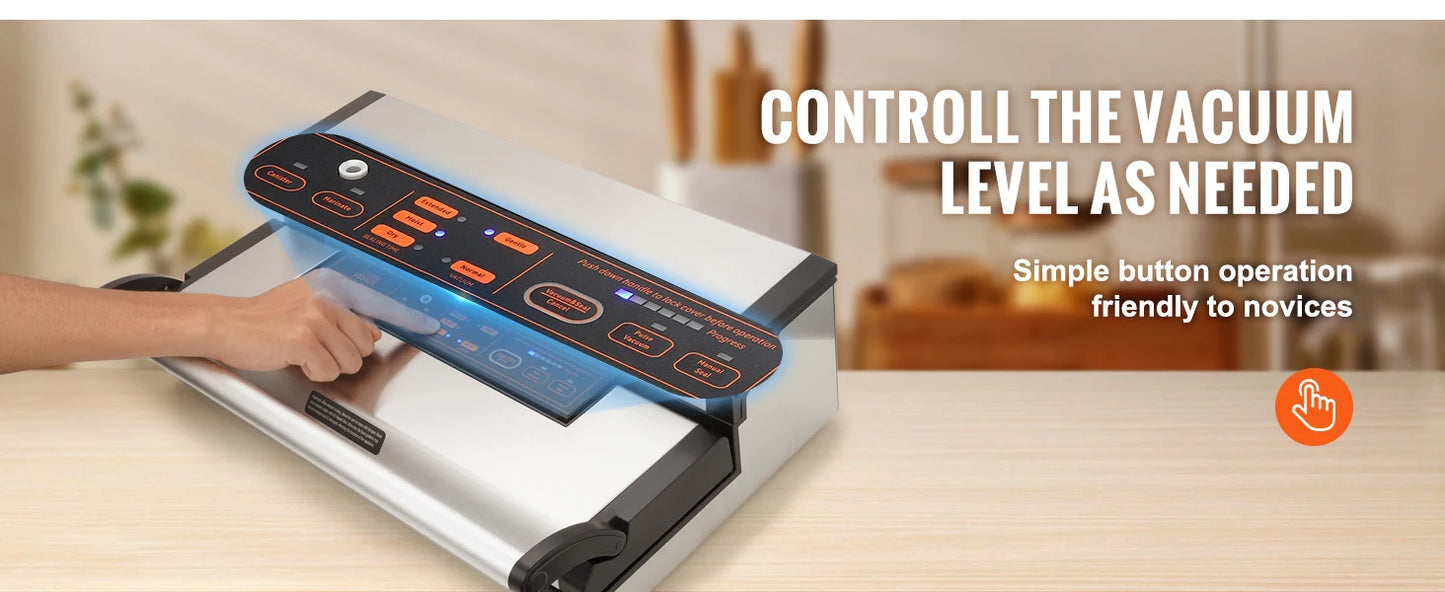 SucceBuy Automatic Vacuum Sealer Machine With Bag Roll Storage
