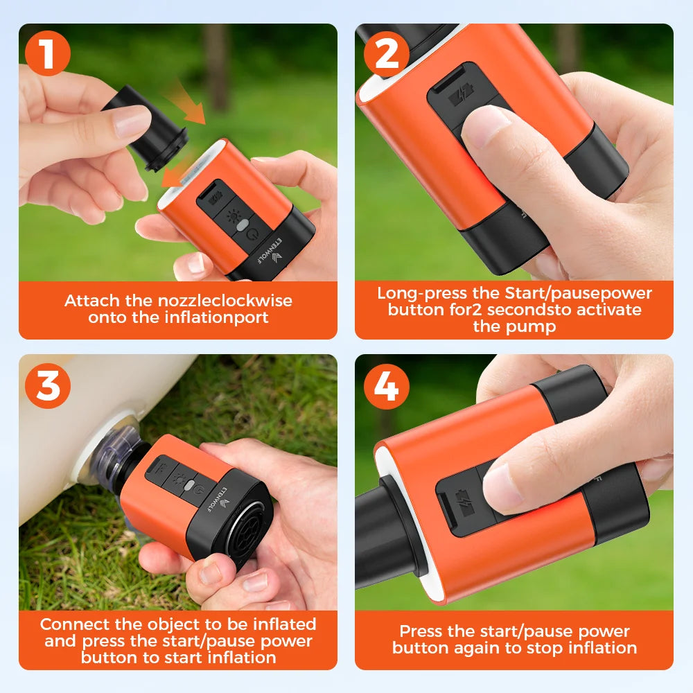 ETENWOLF Air 3 Wireless Pump USBC Fast Charging For Outdoors
