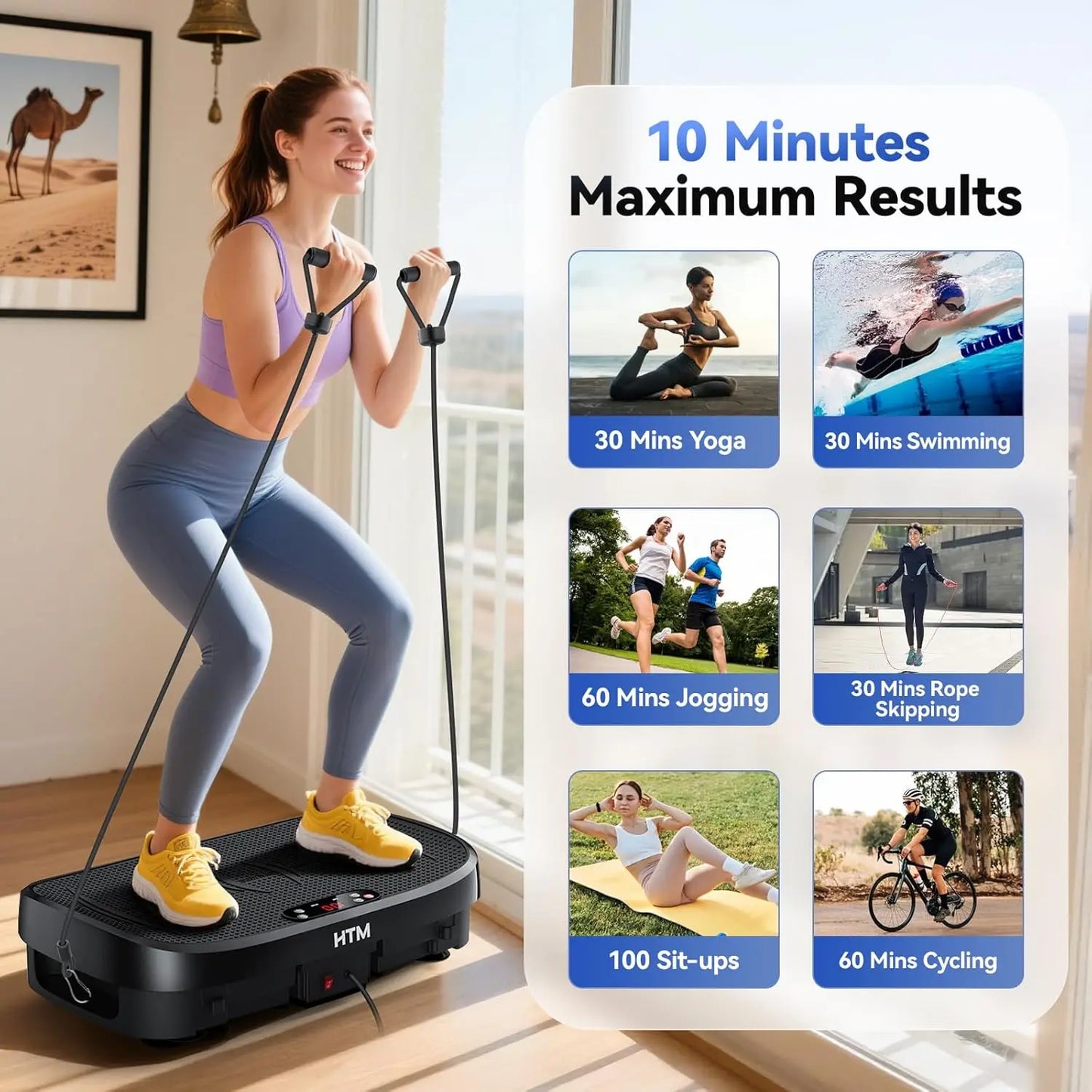 HTM Vibration Plate Multifunction Trainer for Home Gym 330lb